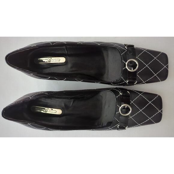 BRAZILIAN EXPLOSION by Gracienne Black Quilted Leather 2" Chunky Heel 39 US 8.5 - Picture 6 of 9